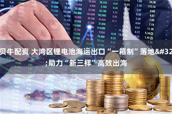贝牛配资 大湾区锂电池海运出口“一箱制”落地 助力“新三样”高效出海